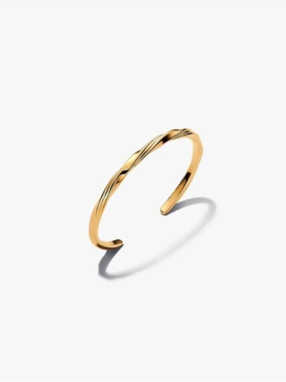 Pandora Gold Twisted Open Cuff Bracelet